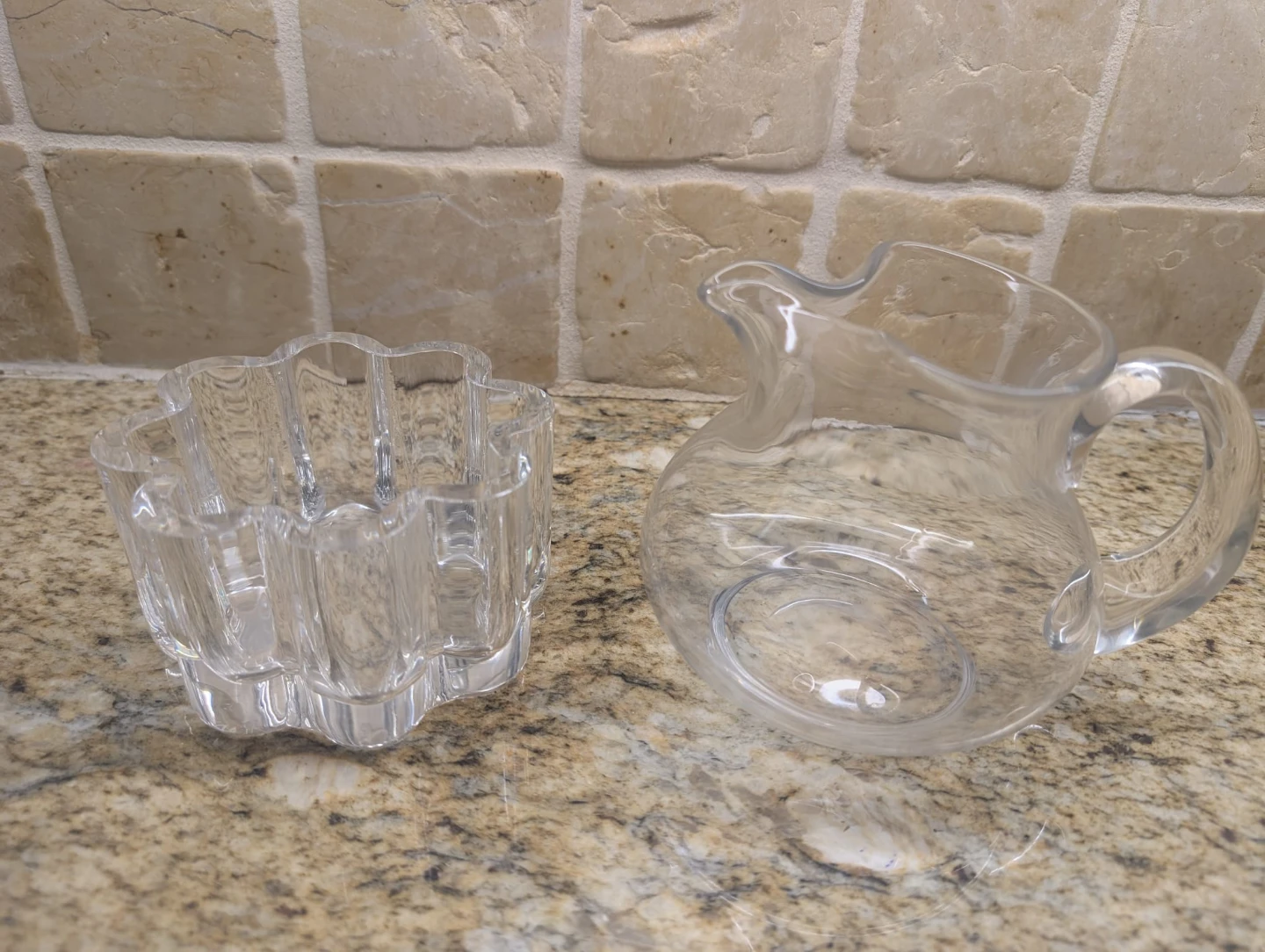Clear Glass Pitcher and Decorative Bowl Set - photo 3