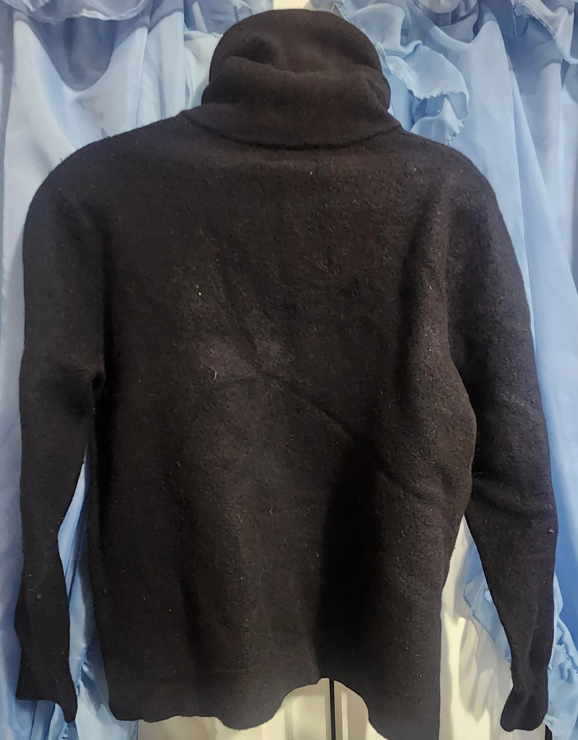 AllSaints Black Wool Zip Funnel Sweater - Medium - photo 2