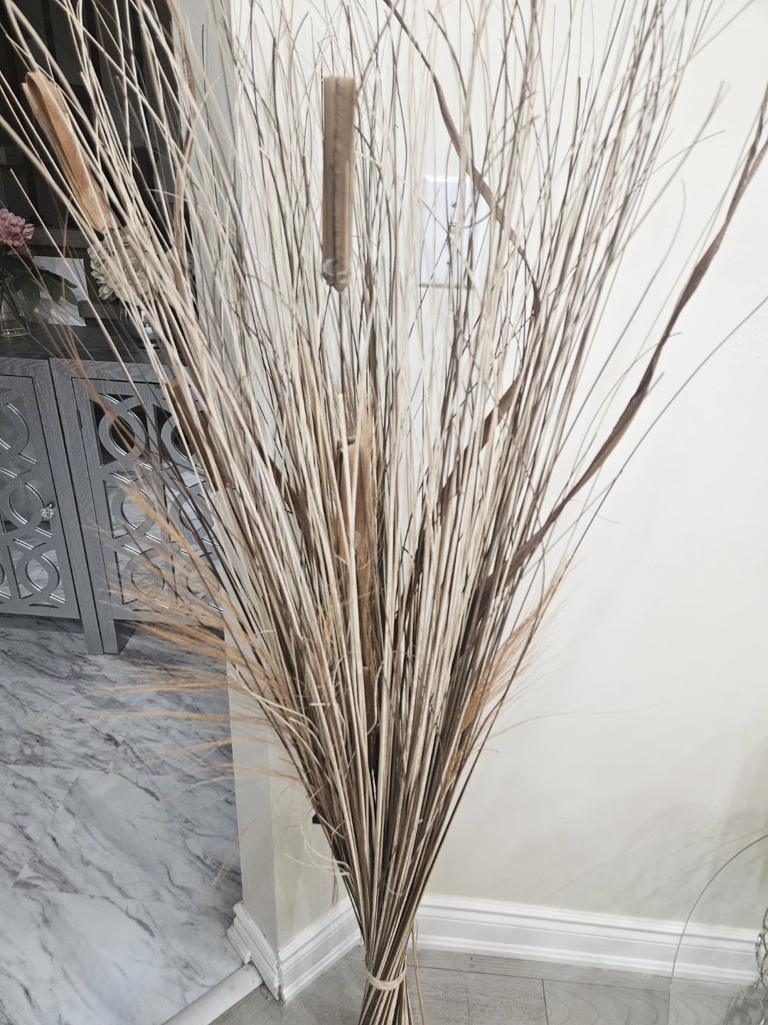 Tall Dried Grass Bundle Arrangement