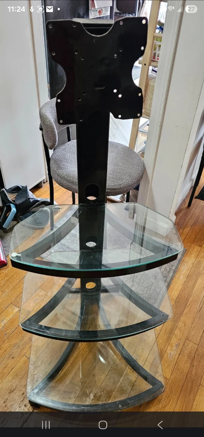 3-Tier Glass Media Stand with TV Mount - photo 2