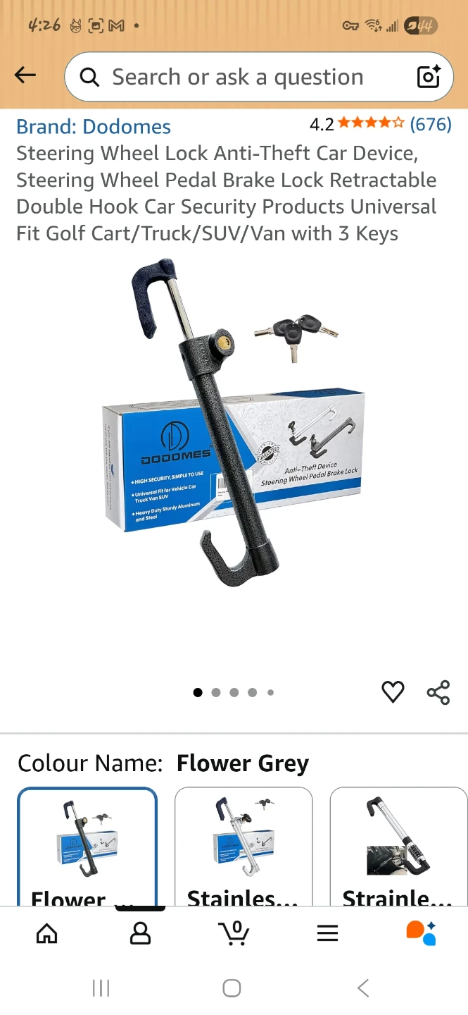DODOMES Steering Wheel Lock Anti-Theft Device