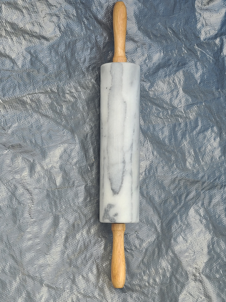 Marble Rolling Pin with Wooden Handles - photo 2
