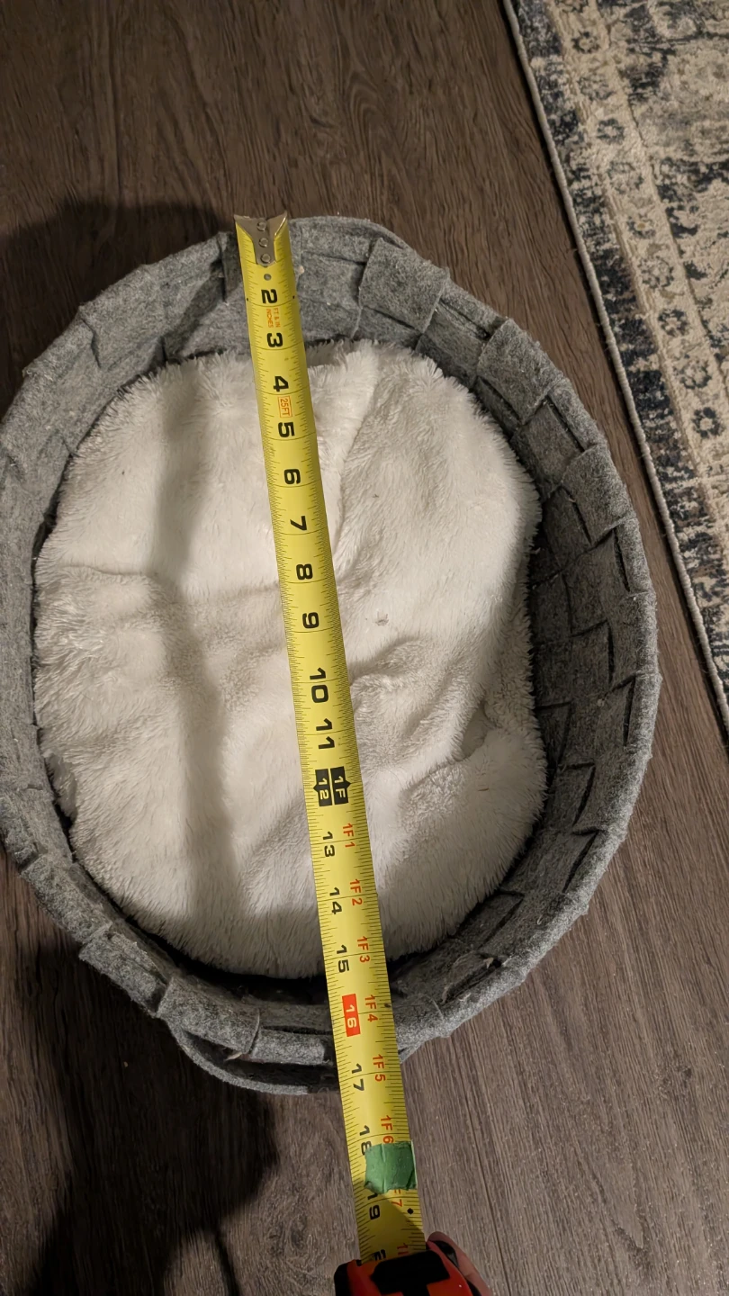 Grey Woven Pet Bed with Plush Insert - photo 2