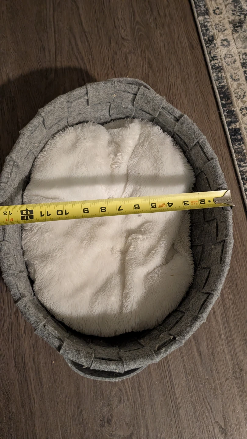 Grey Woven Pet Bed with Plush Insert - photo 3