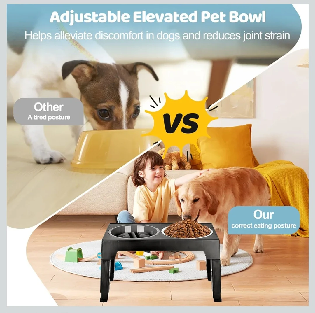 Raised Dog Bowls, 5 Heights Adjustable Elevated Dog Bowls ... - photo 5