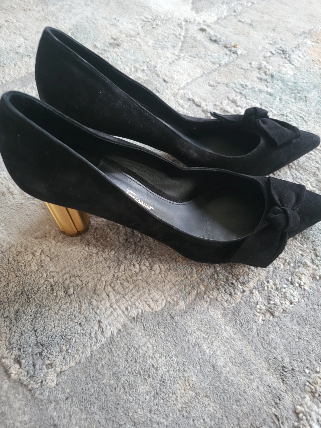 Salvatore Ferragamo Black Suede Bow Heels - photo 2