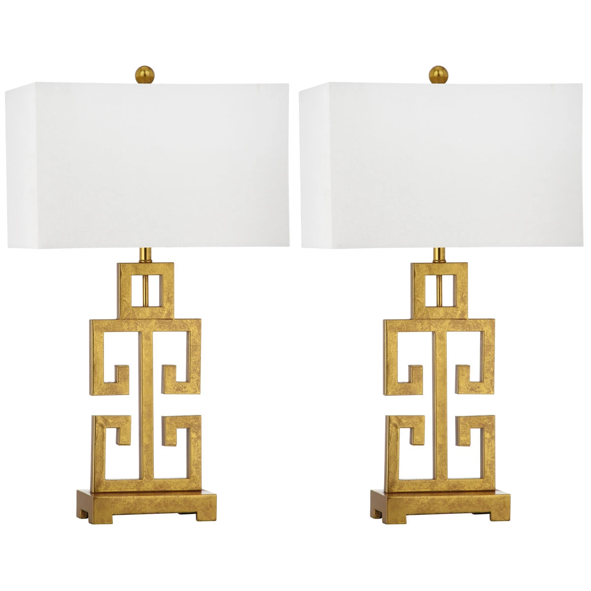 Gold Greek Key Table Lamps - Set of 2 - photo 4