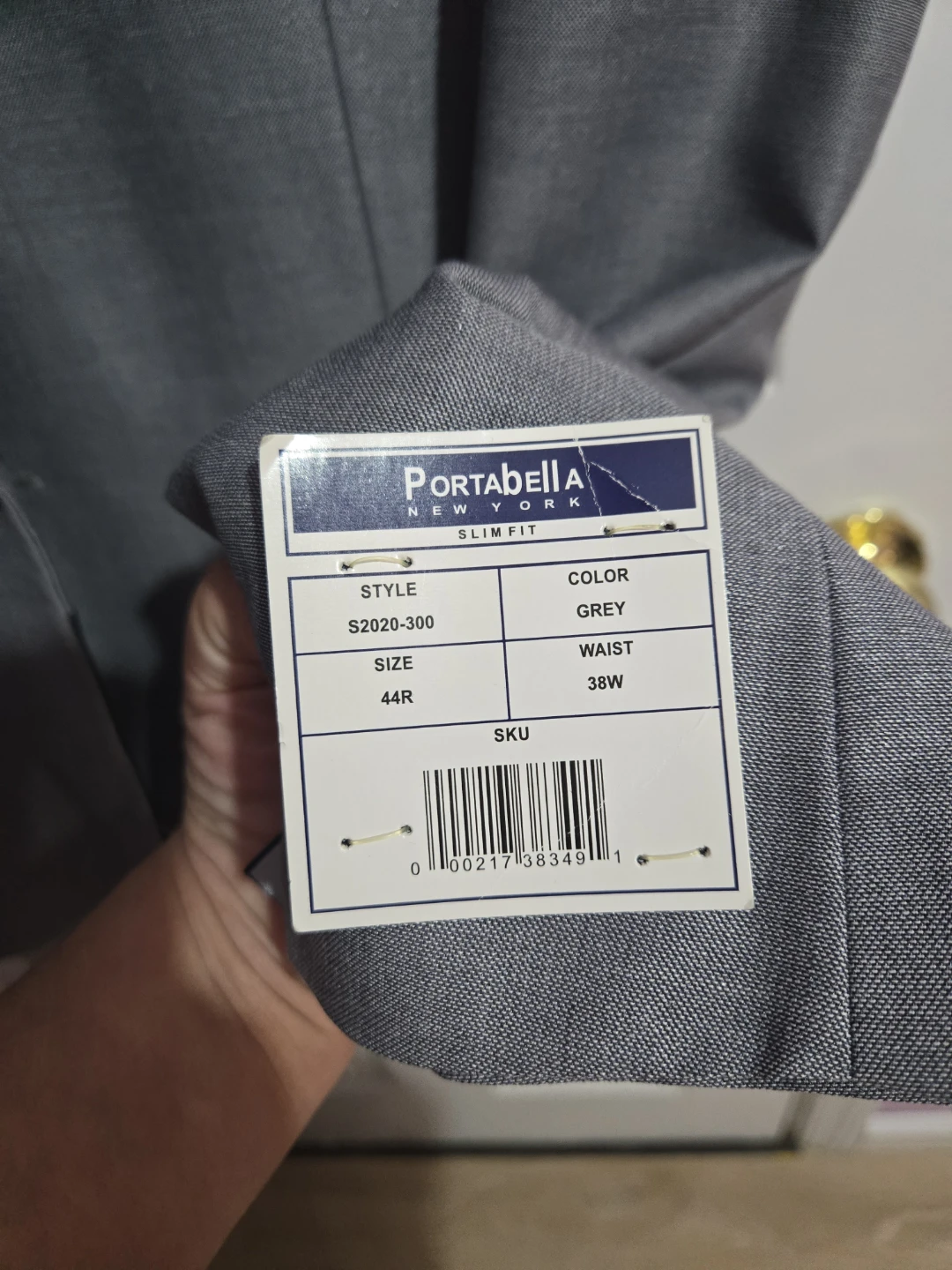 Portabella New York Men's Slim Fit Grey Suit Jacket Size 44R - photo 2