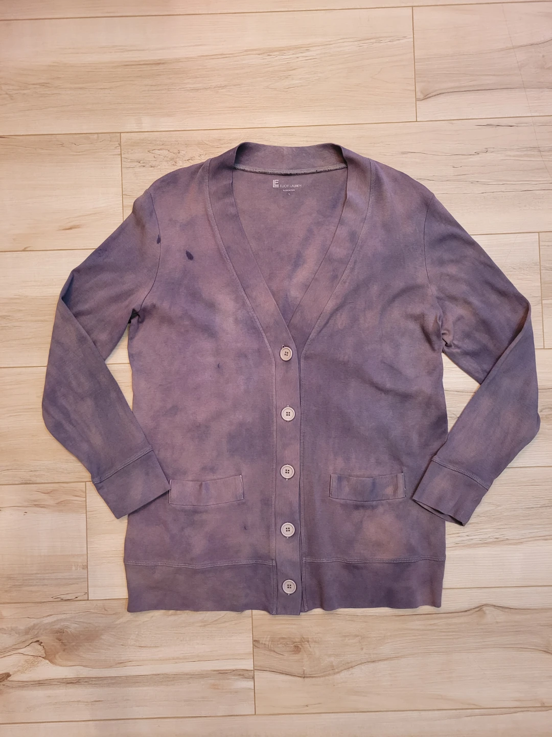 Elliott Lauren Cardigan Size L Purple Tie-Dye