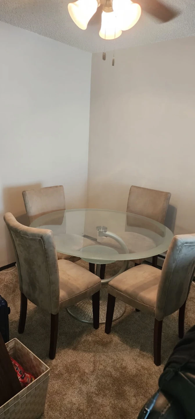Glass Dining Table  (chairs r free if wanted)