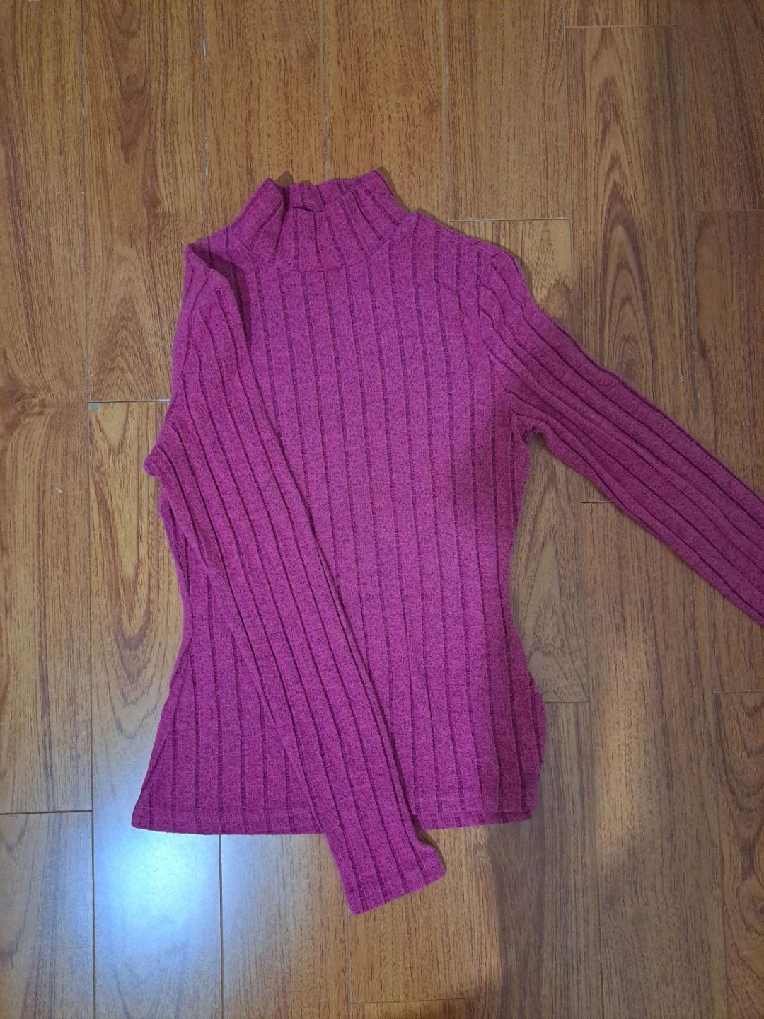🩵Fuscia Ribbed Turtle Neck Sweater Shirt🩵