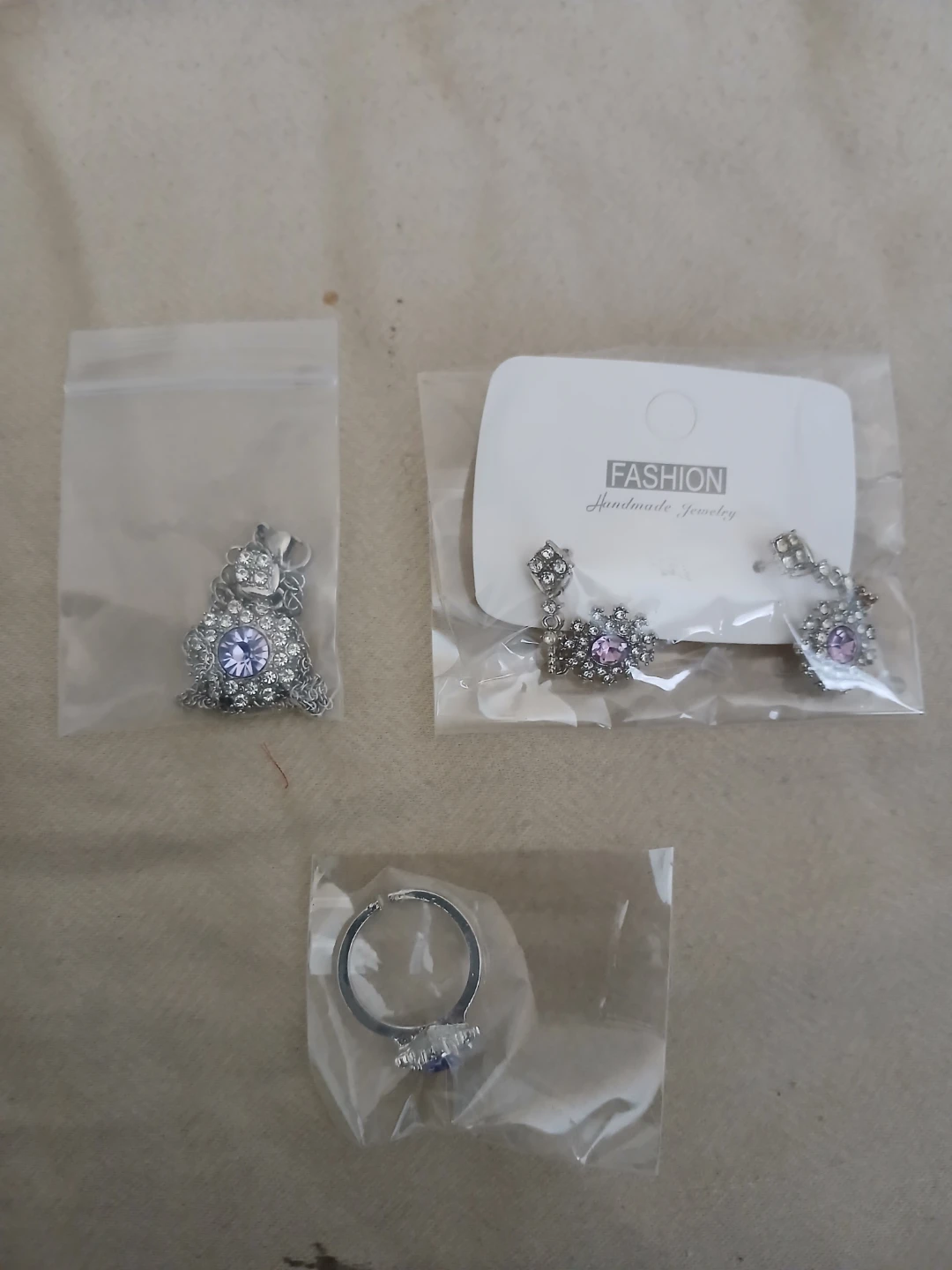 Fashion Handmade Jewelry Ring Necklace And Earring Set