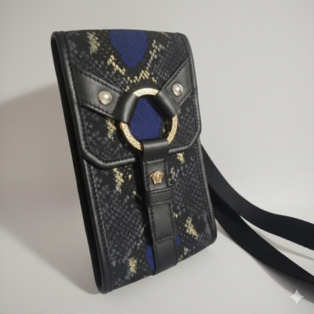 NWT Authentic Versace La Greca Mini Crossbody Bag – Python Print