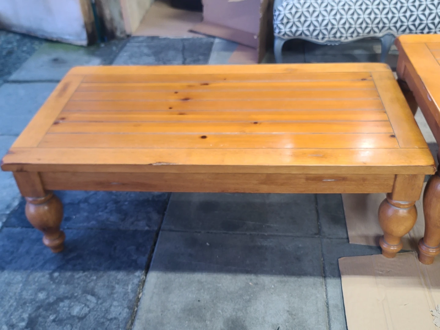Wooden Coffee Table and End Table Set - photo 3