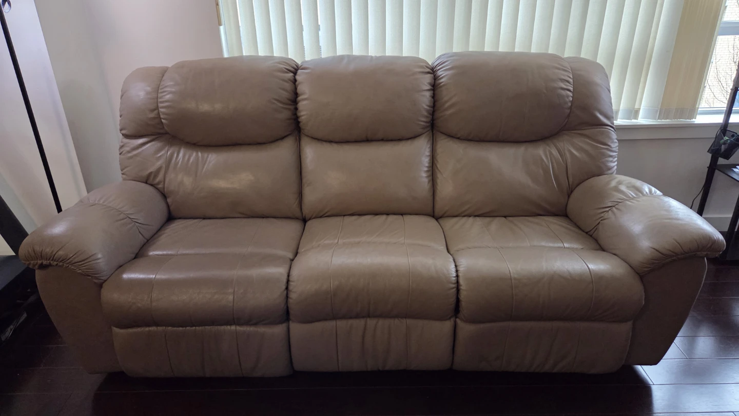 Three-Seater Leather Reclining Sofa