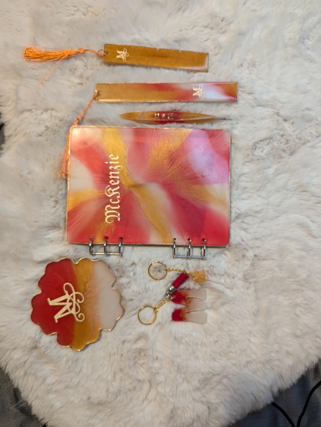Resin Bookmark, Keychain, Coaster and Planner Set - photo 2