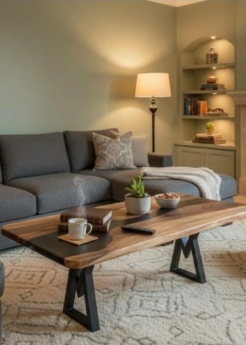 Live Edge Coffee Table with Black Epoxy Inlay - photo 2