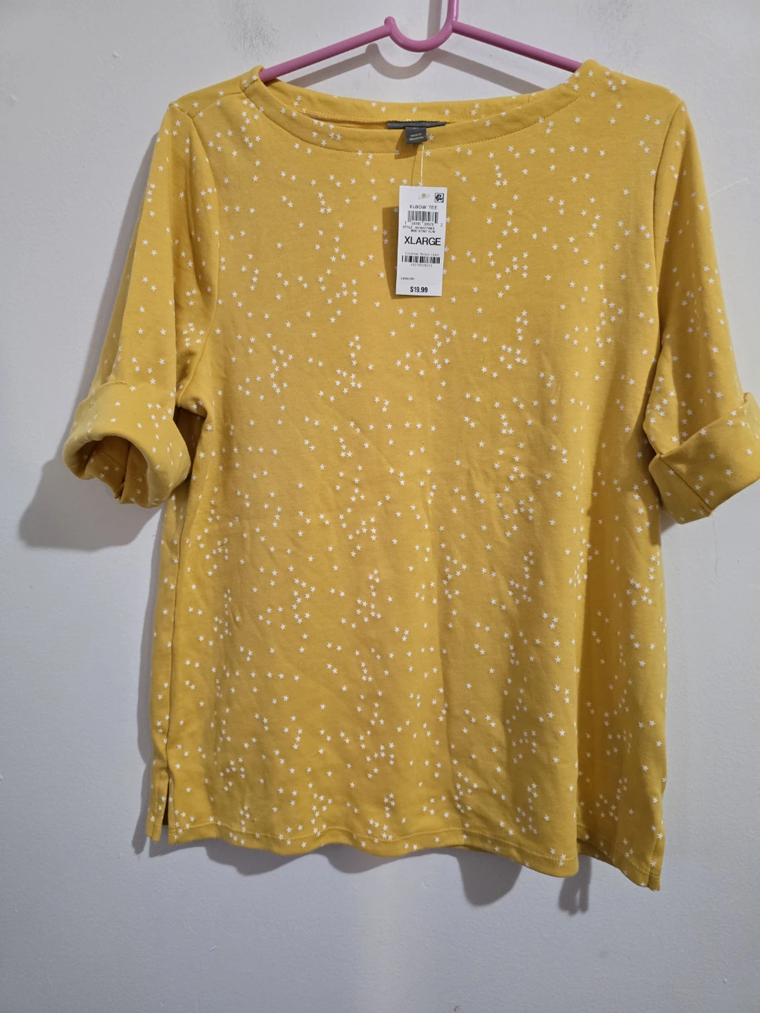 ​New Elbow-Sleeve Mini Star Tee - Yellow - Size XL