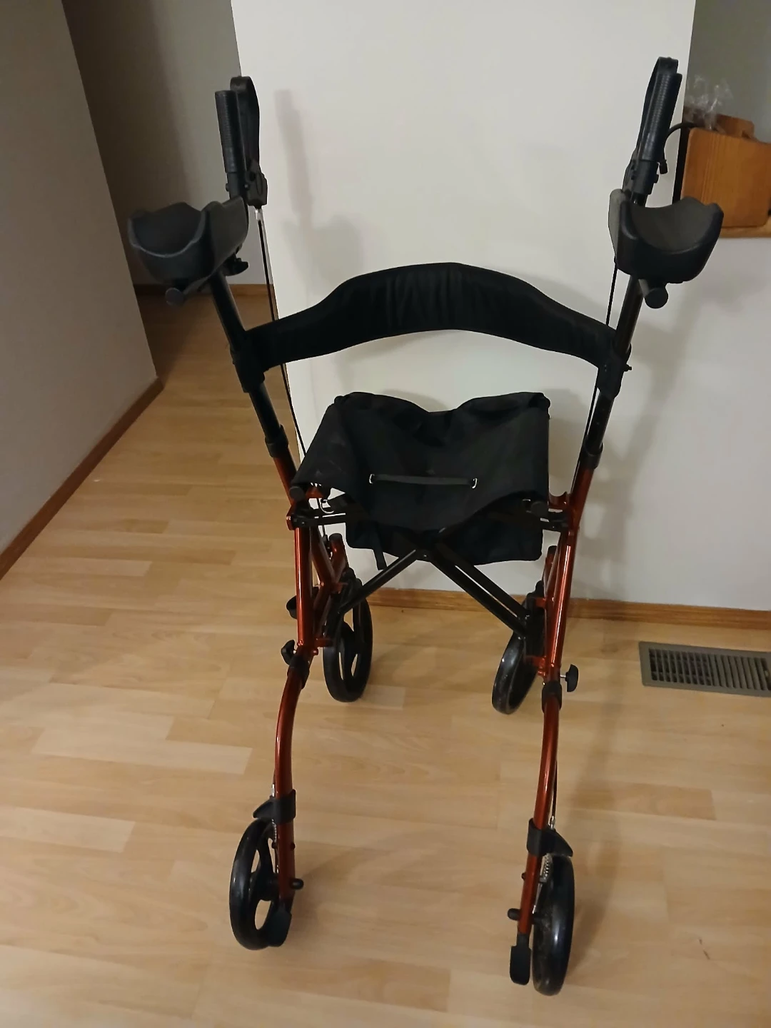 Red Rollator Walker with Seat and Hand Brakes - photo 2