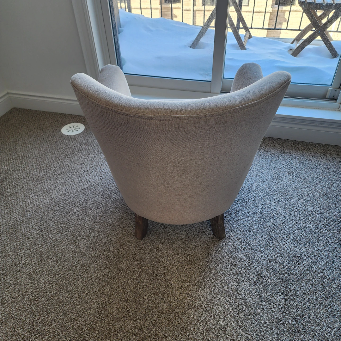 A pair of Beige Upholstered Accent Chair with Nailhead Trim - photo 3