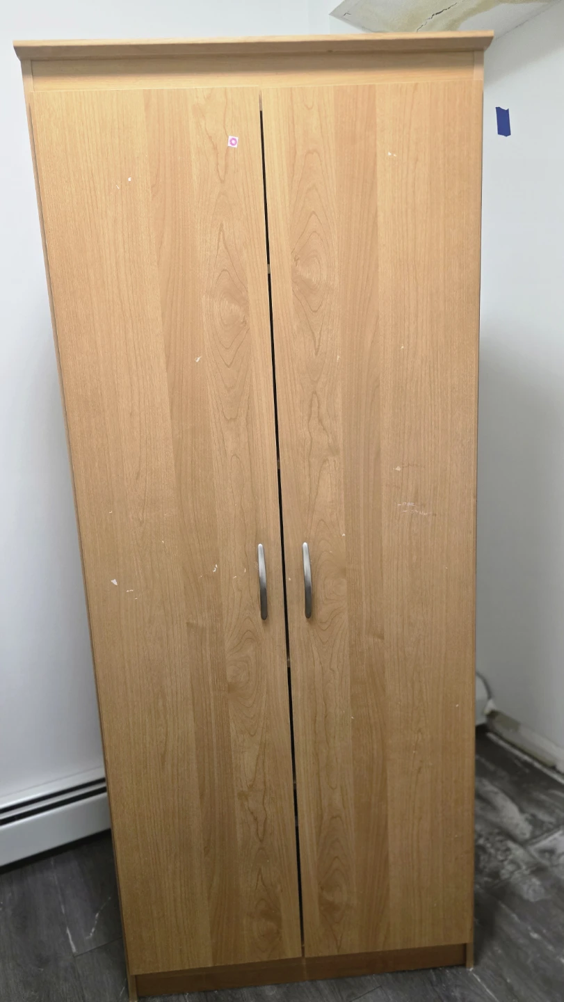 Light Wood Storage Cabinet with 5 Shelves