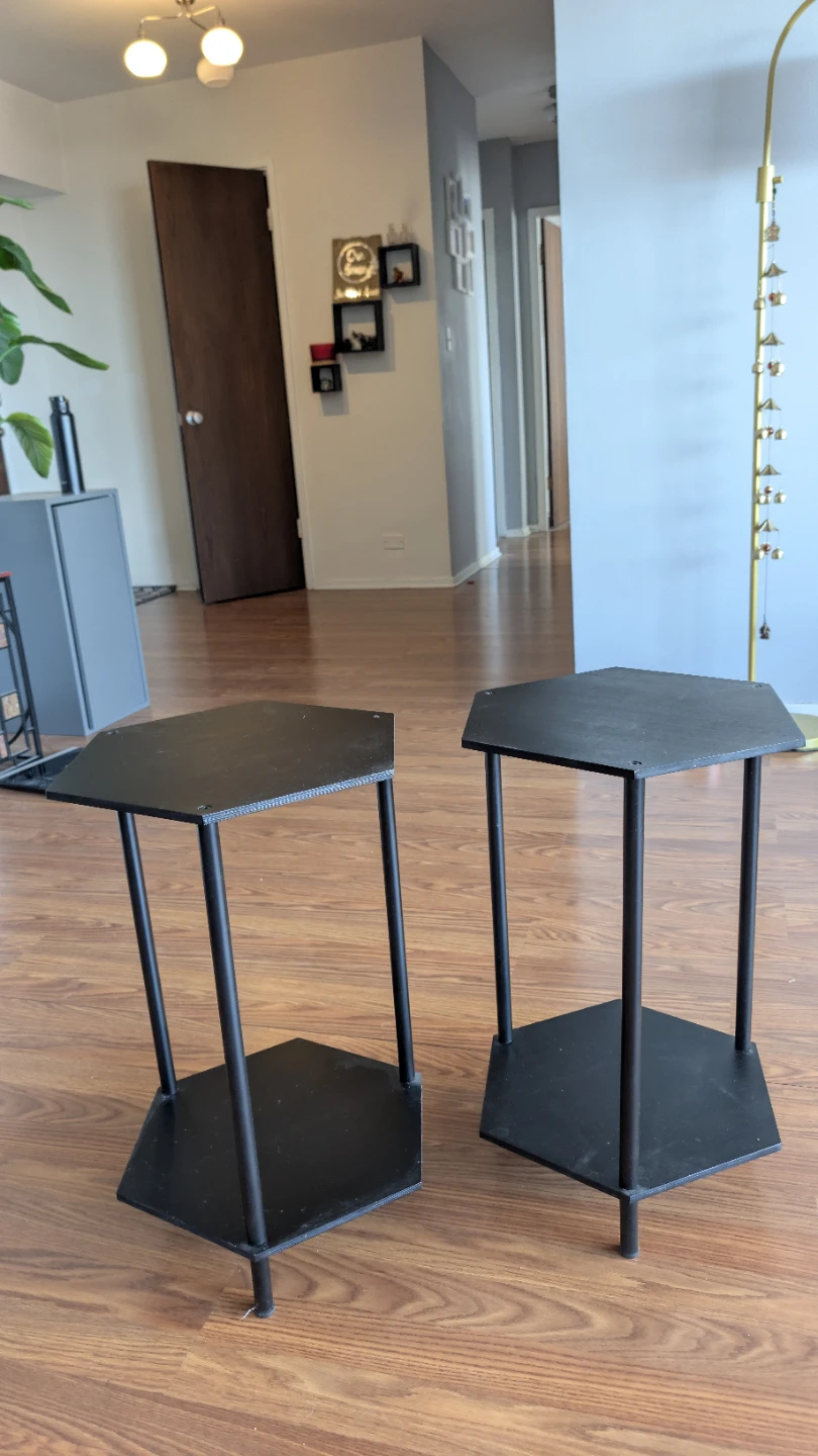 Set of 2 Black Hexagon Side Tables