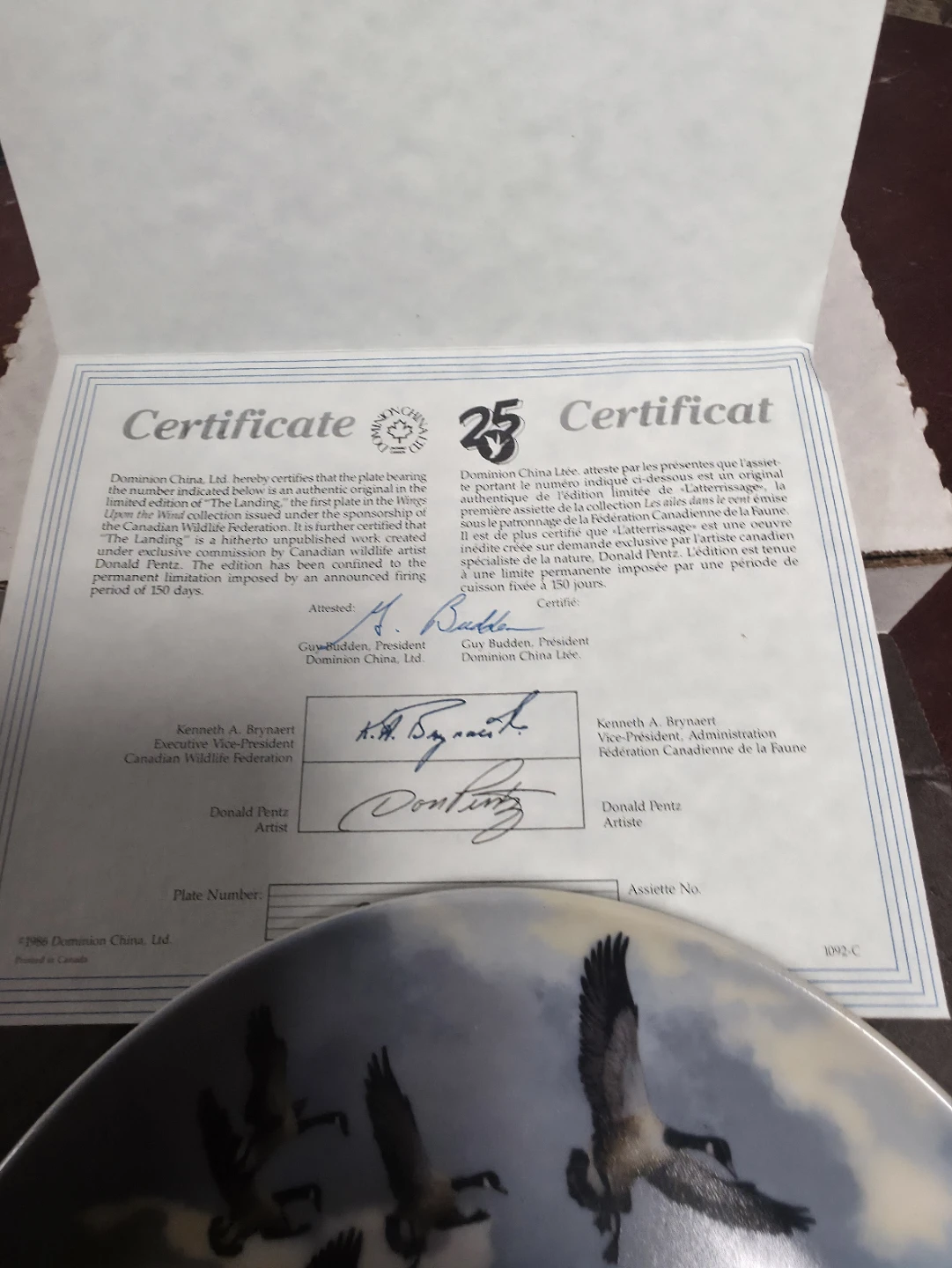 Dominion China Ltd. "The Landing" plate by Donald Pentz - photo 2