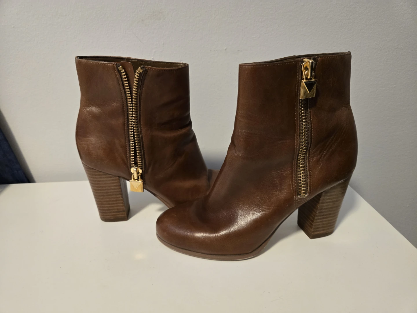Michael Kors Women's Brown Leather Ankle Boots