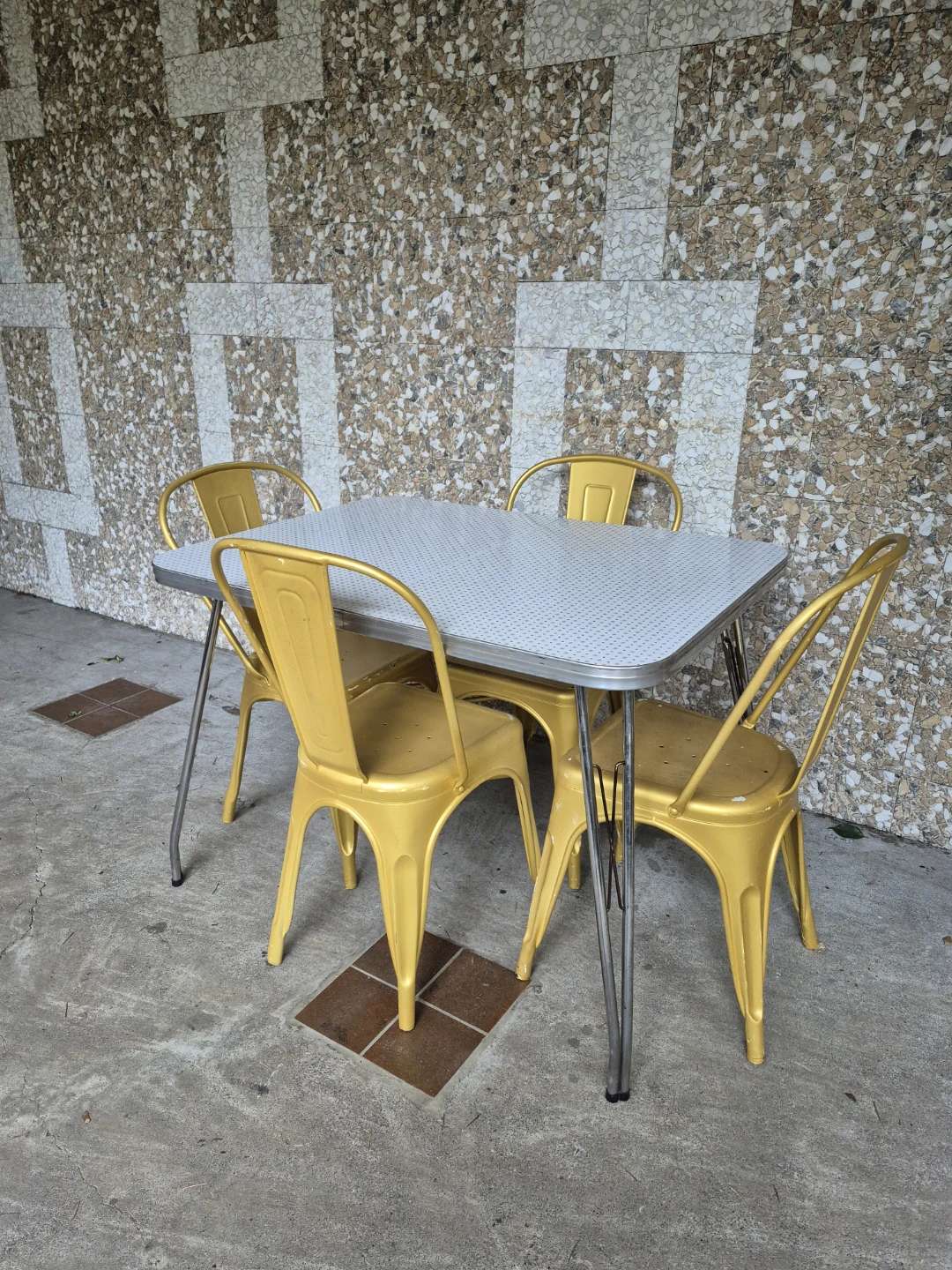 Retro Metal and Wood Dining Table (chairs extra) - photo 2