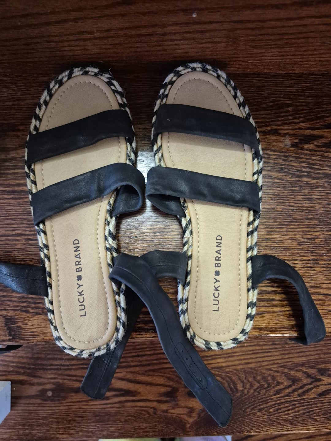 Lucky Brand Black Espadrille Flat Sandals (NEW, Never used) 🏆