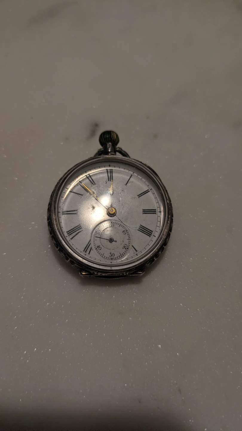 93.5% Silver Antique Pendant Pocket Watch - photo 2