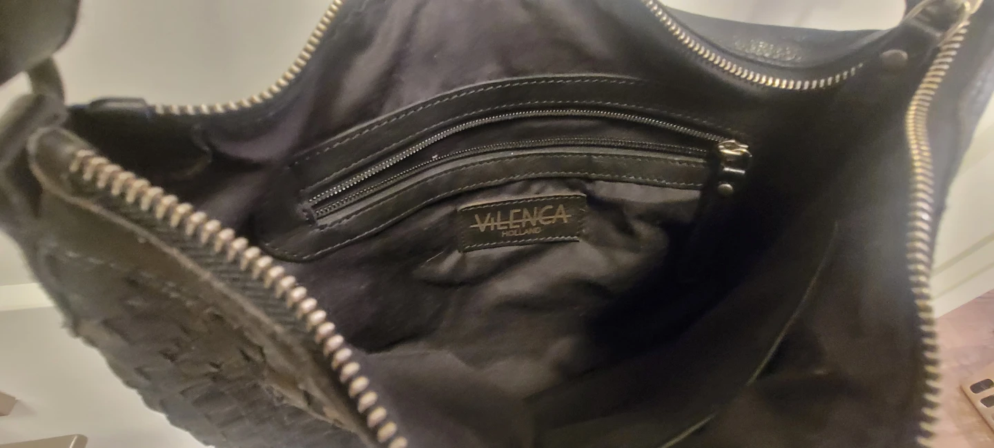 VALENCA Black Woven Leather Crossbody Bag - photo 2