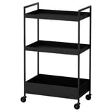 Black 3-Tier Metal Utility Cart