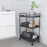 Black 3-Tier Metal Utility Cart - photo 3