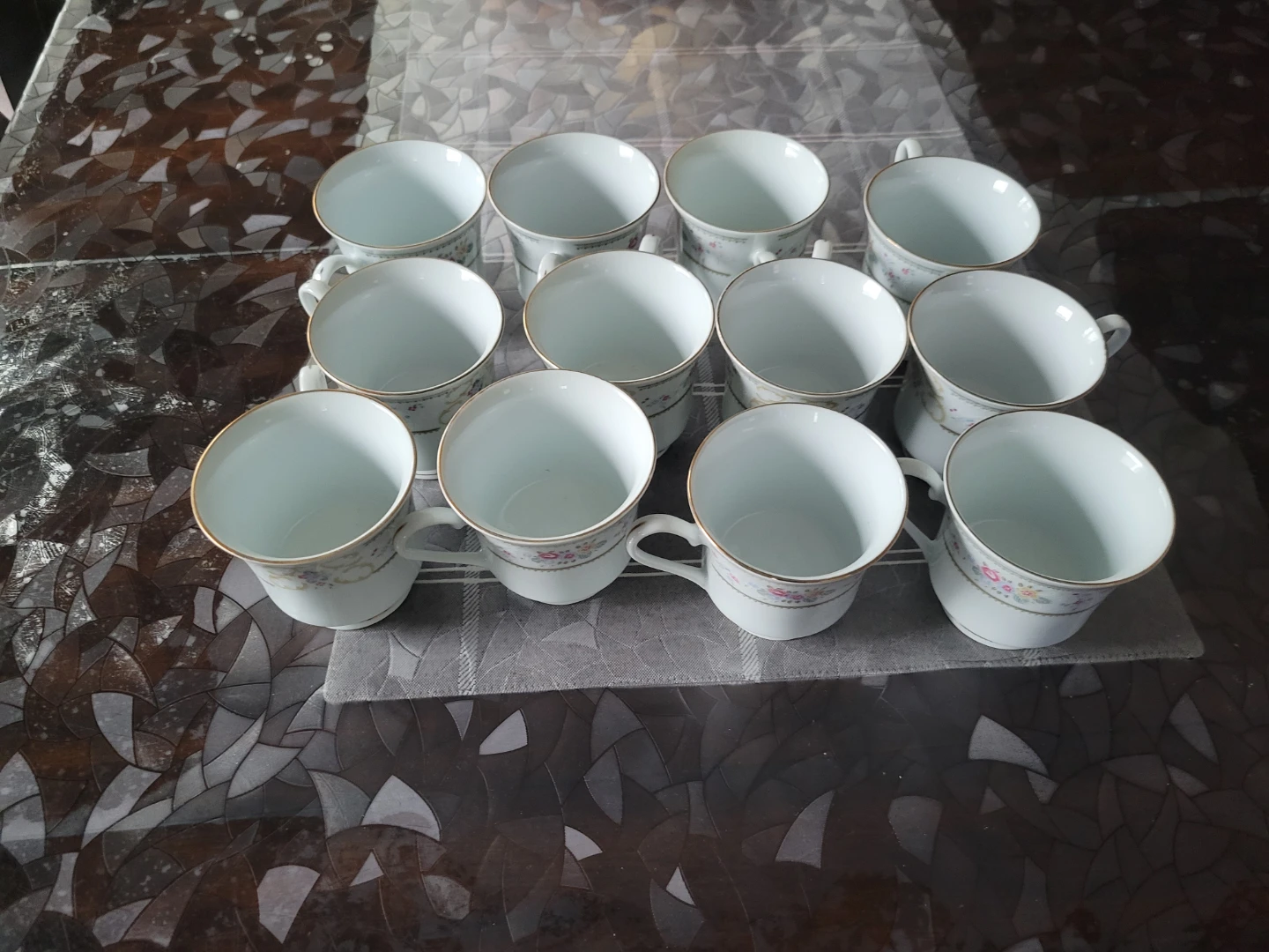 Set of 10 Floral Teacups