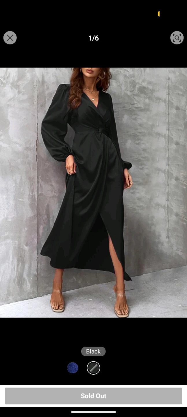 Black Long Sleeve Wrap Dress size S