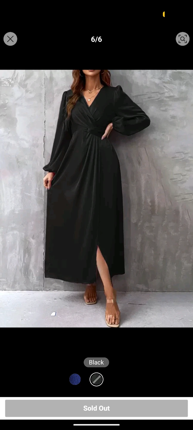 Black Long Sleeve Wrap Dress size S - photo 2