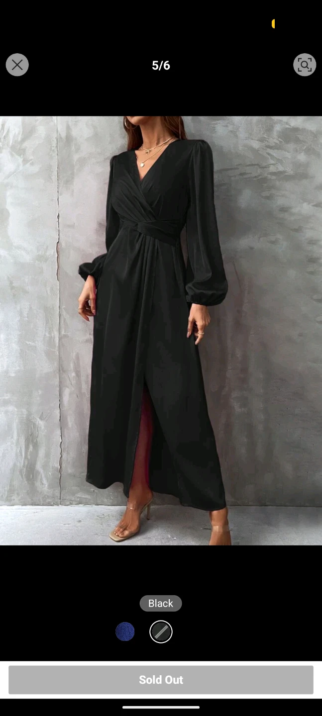 Black Long Sleeve Wrap Dress size S - photo 5
