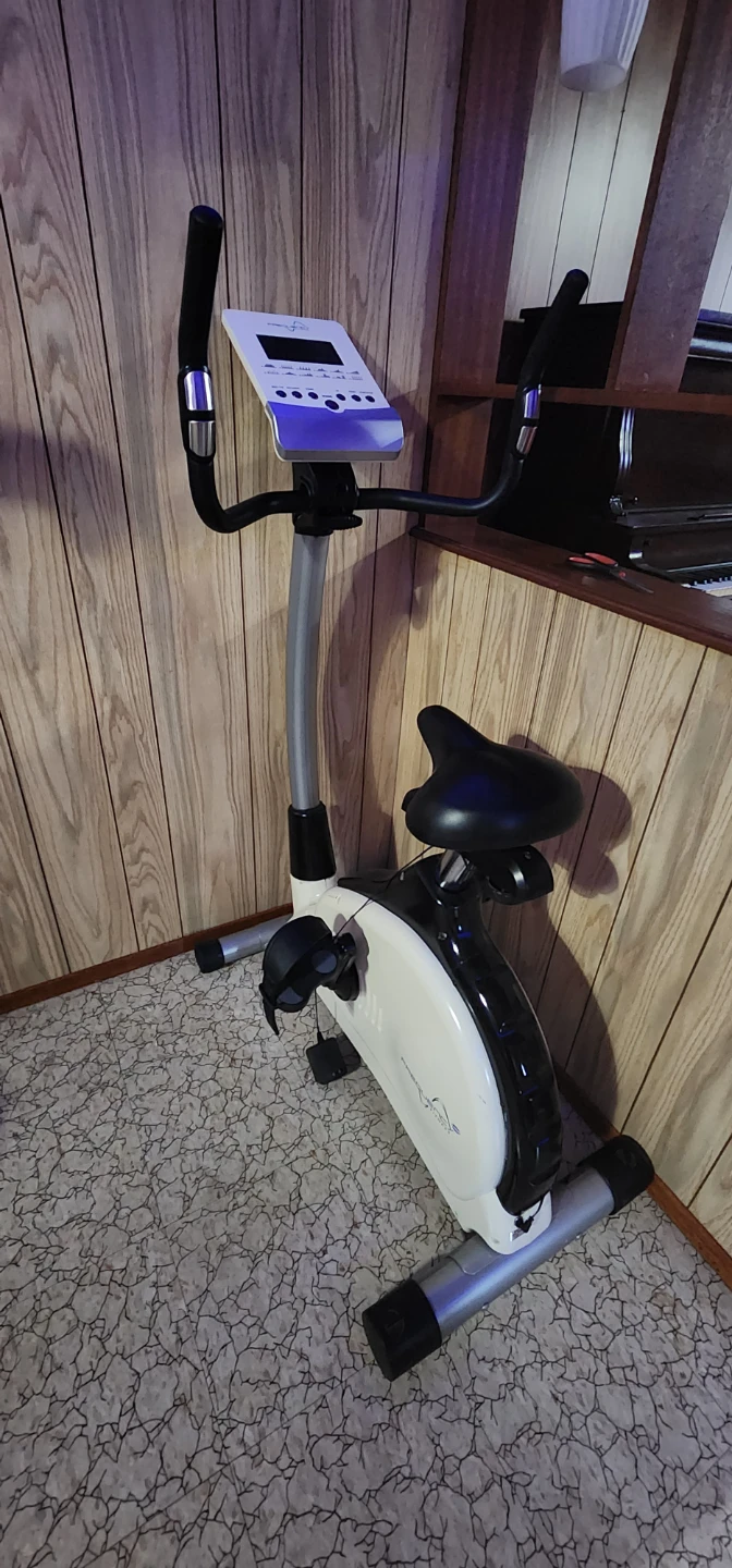 White and Black Stationary Exercise Bike