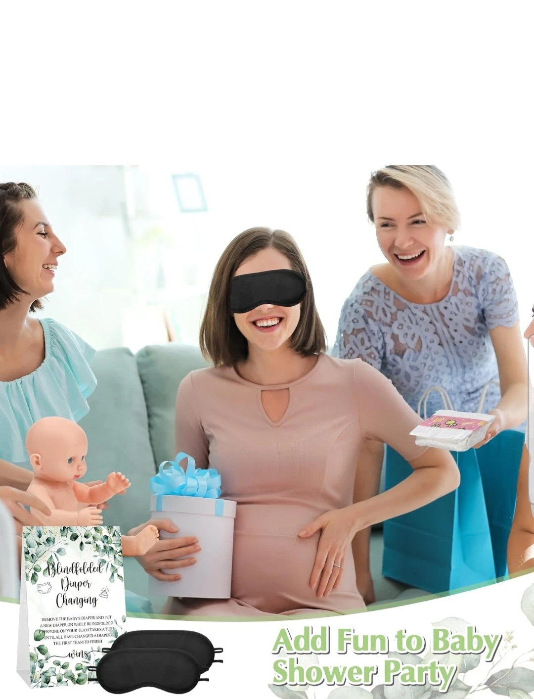 Baby Shower Blindfolded Diaper Changing Game Kit - photo 3
