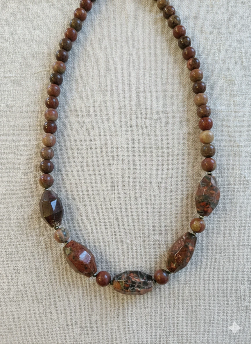 Jasper natural stone necklace - photo 2