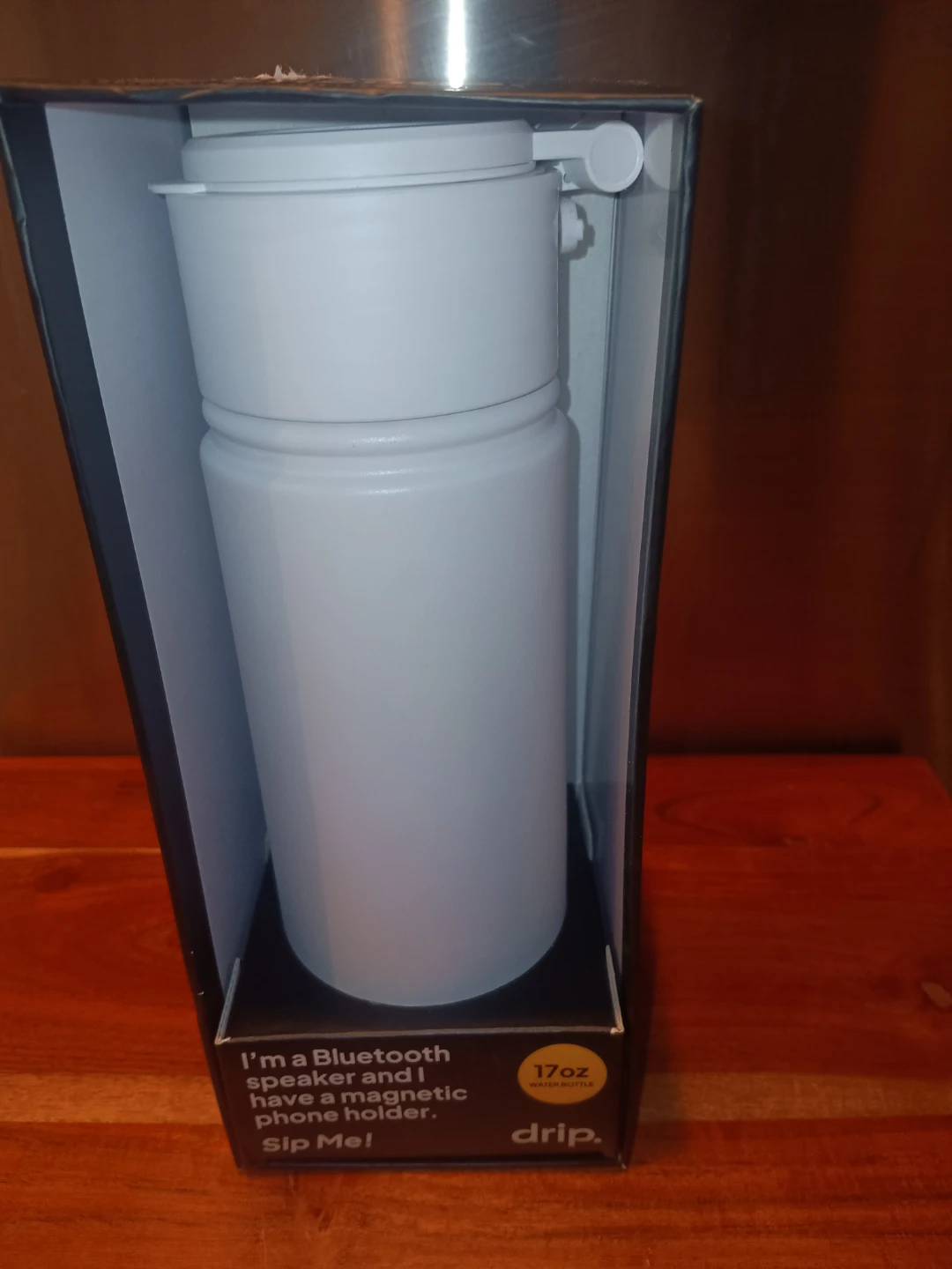 Drip. White Bluetooth Speaker Water Bottle - 17oz