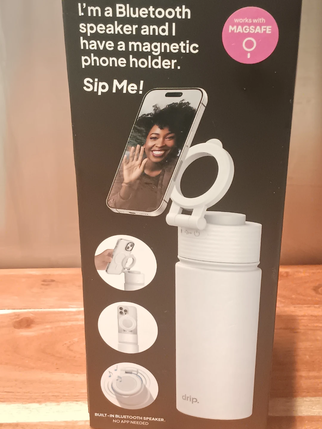 Drip. White Bluetooth Speaker Water Bottle - 17oz - photo 2