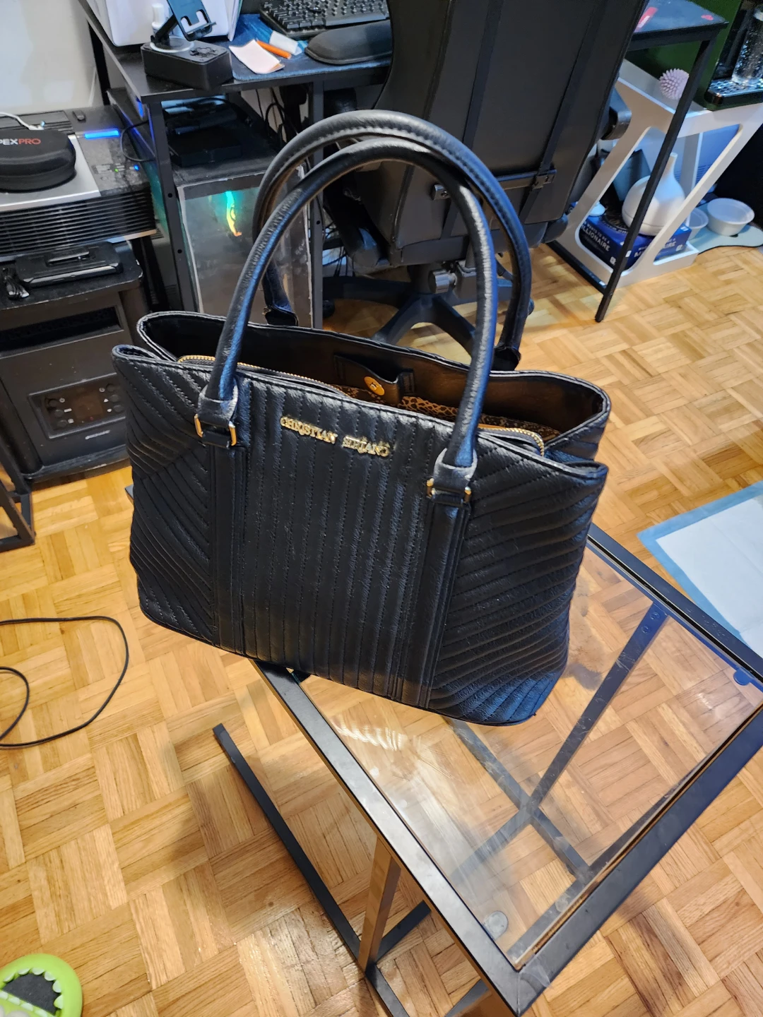 Christian Siriano Black Quilted Tote Handbag - photo 3