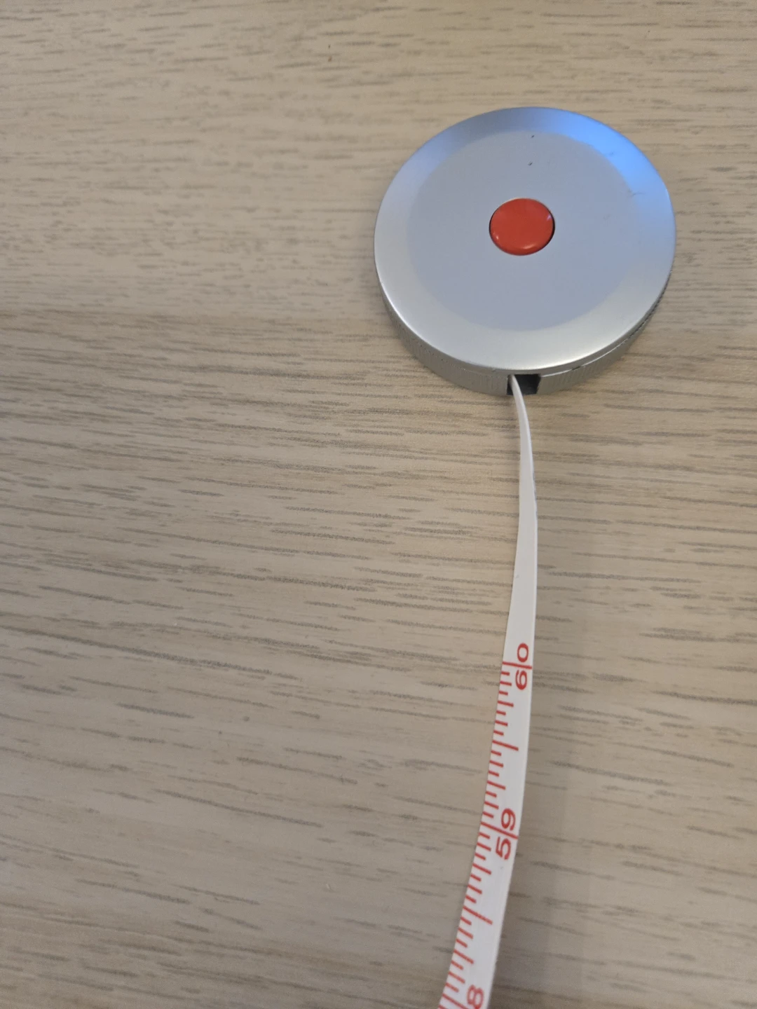 Silver Retractable Measuring Tape with Red Button - photo 2