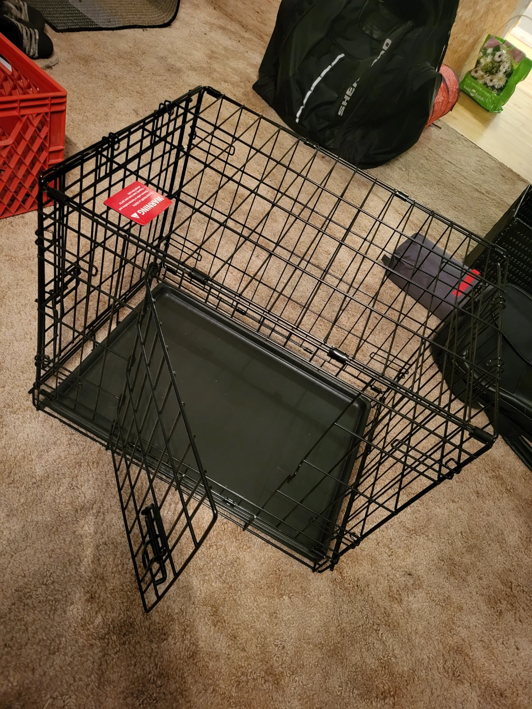 Black Cage Small Dog Crate with Tray