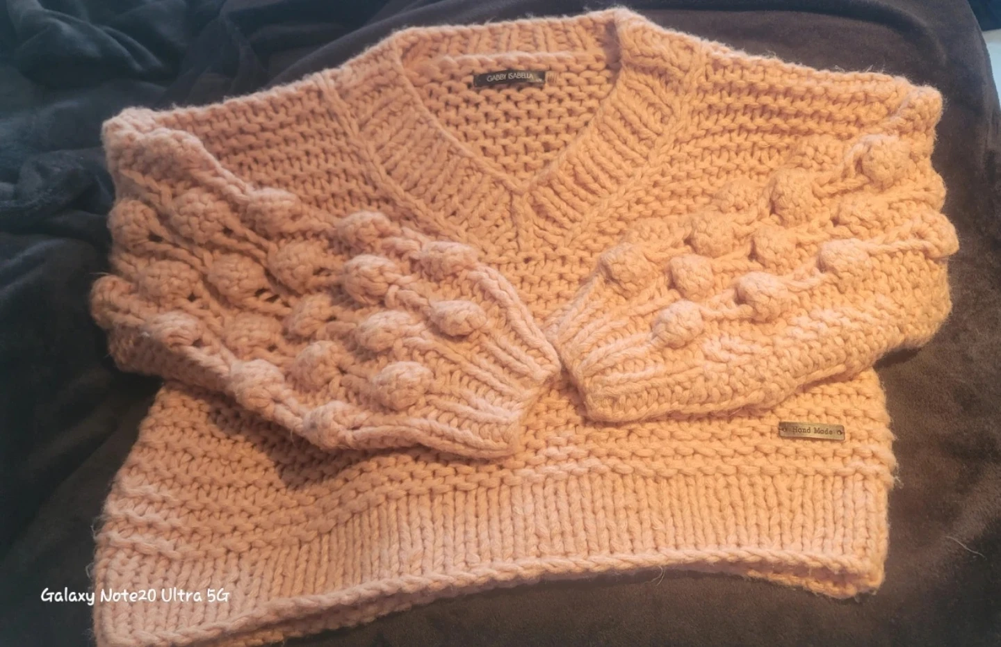 Gabby Isabella Pink Bobble Knit Sweater L/XL