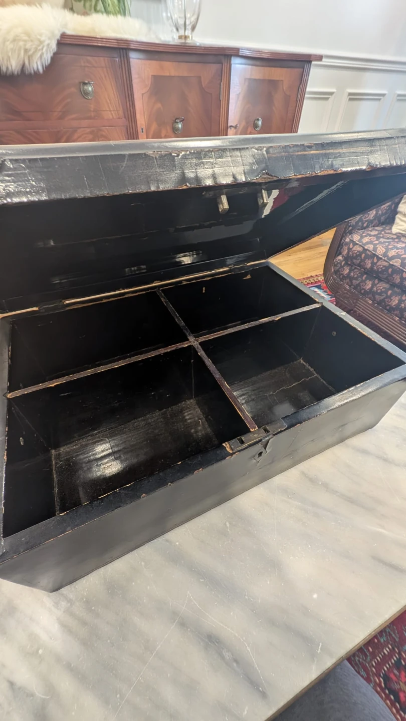 Antique Wooden Trinket Box with Compartments - photo 3