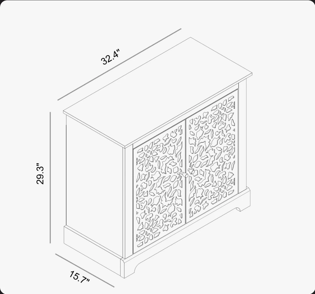 2 Door Mirrored Accent Cabinet - photo 2