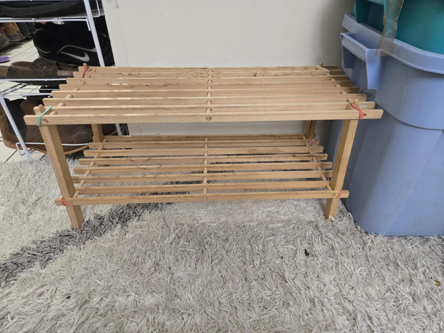 Wooden 2-Tier Shoe Rack